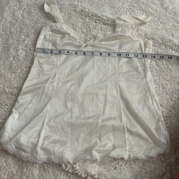 VTG Mel-Lin White Camisole Lace Tank Made in USA Sz M Boho Cottage Core Girl - Picture 3 of 5